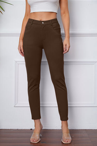 StretchyStitch Pants by Basic Bae Coffee Brown