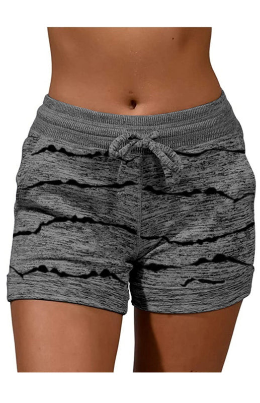 Ladies Casual Fashion Waist Stretch Shorts Charcoal grey