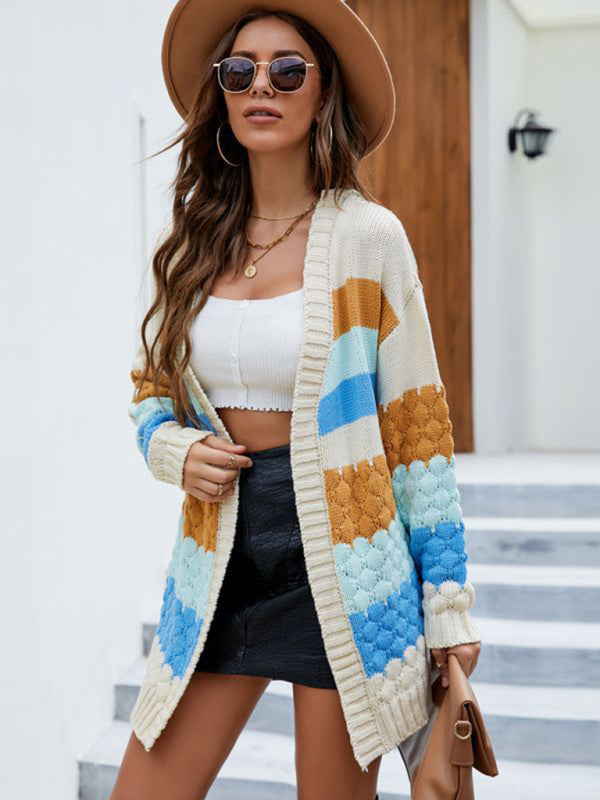New loose mid-length top autumn and winter outside knitted cardigan