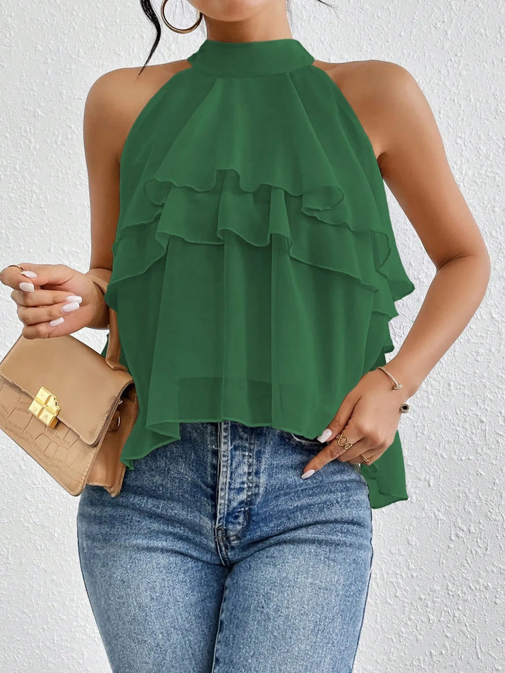 Ruffled Layered Sleeveless Top