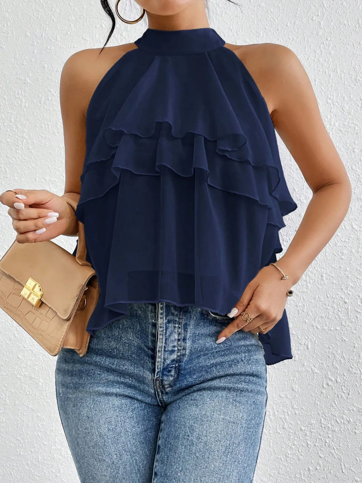 Ruffled Layered Sleeveless Top