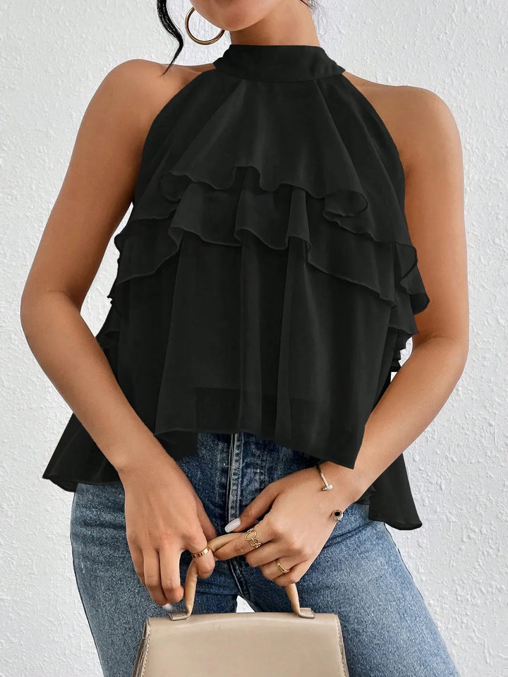 Ruffled Layered Sleeveless Top