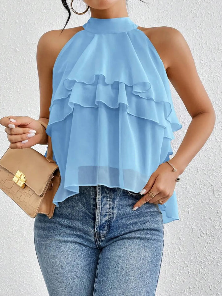 Ruffled Layered Sleeveless Top