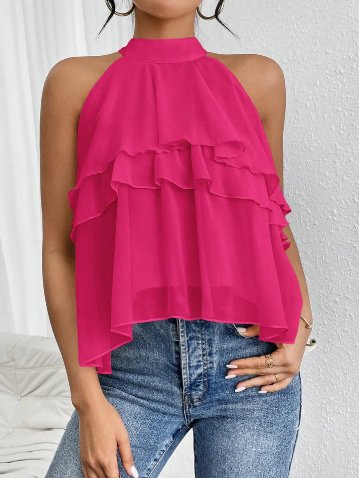 Ruffled Layered Sleeveless Top