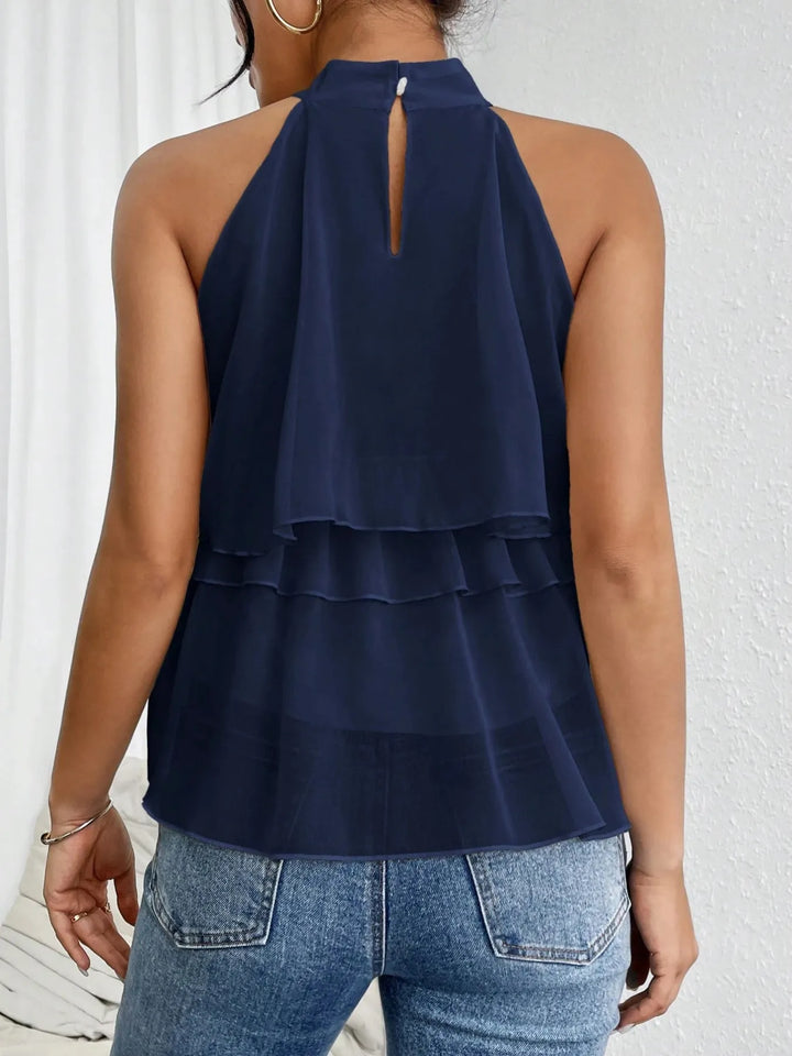 Ruffled Layered Sleeveless Top