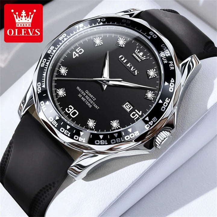 OLEVS 9988 Quartz Watch for Men Luxury Style Waterproof Stainless steel TOP Brand Classic Date Men's Watches Relógio Masculino Gold