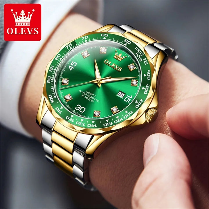 OLEVS 9988 Quartz Watch for Men Luxury Style Waterproof Stainless steel TOP Brand Classic Date Men's Watches Relógio Masculino