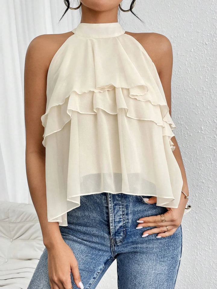 Ruffled Layered Sleeveless Top