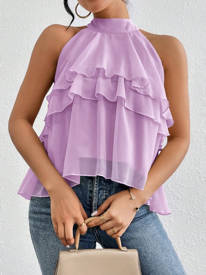 Ruffled Layered Sleeveless Top