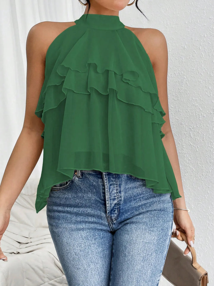 Ruffled Layered Sleeveless Top