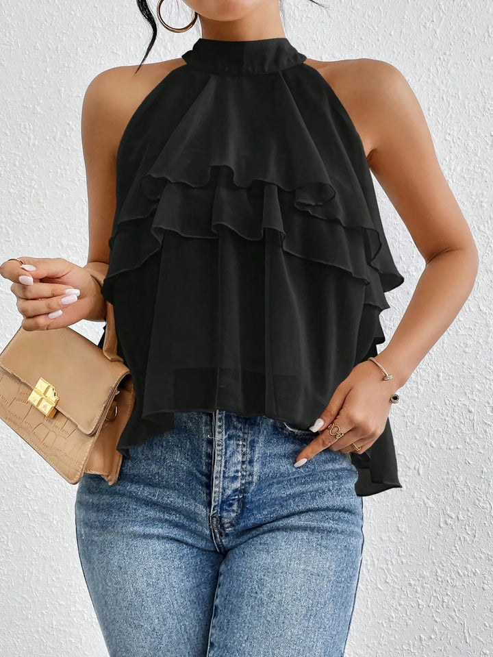 Ruffled Layered Sleeveless Top