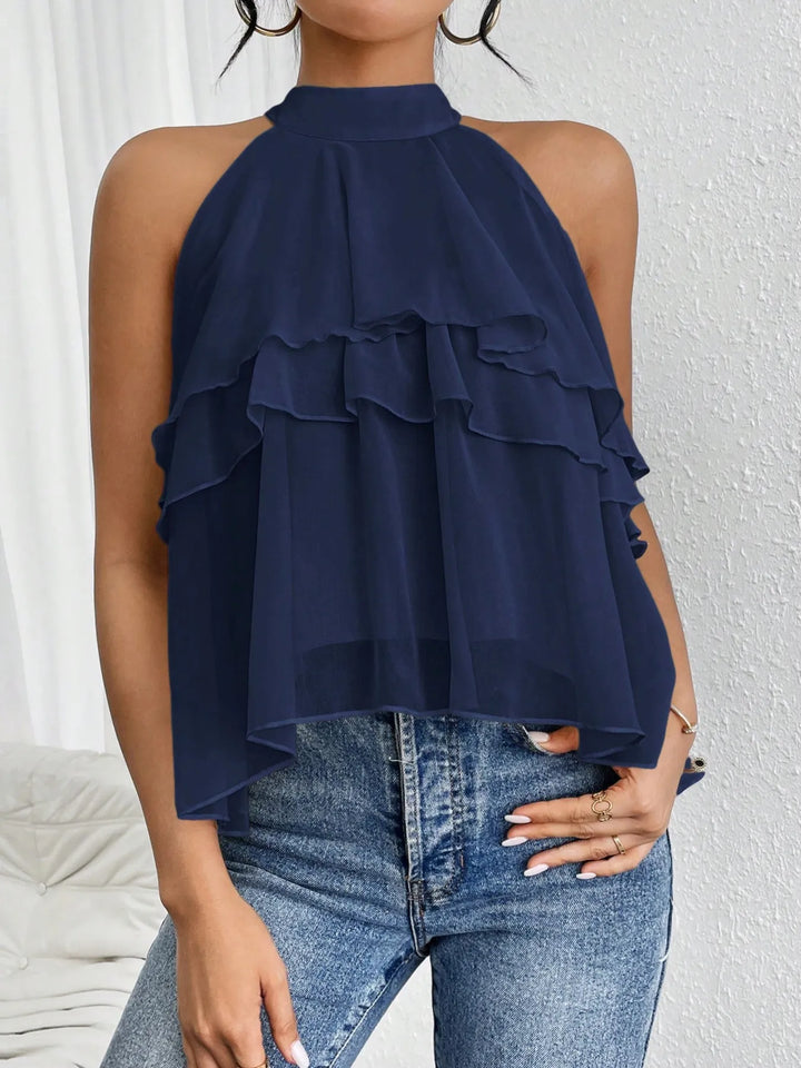 Ruffled Layered Sleeveless Top