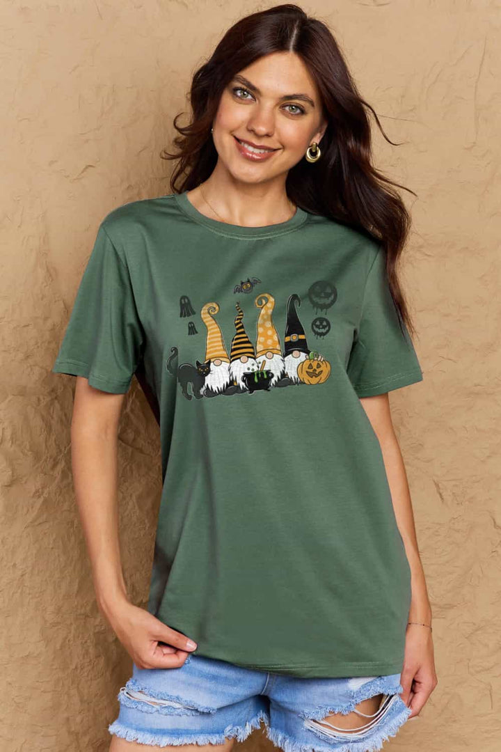 Simply Love Full Size Halloween Theme Graphic Cotton T-Shirt Green