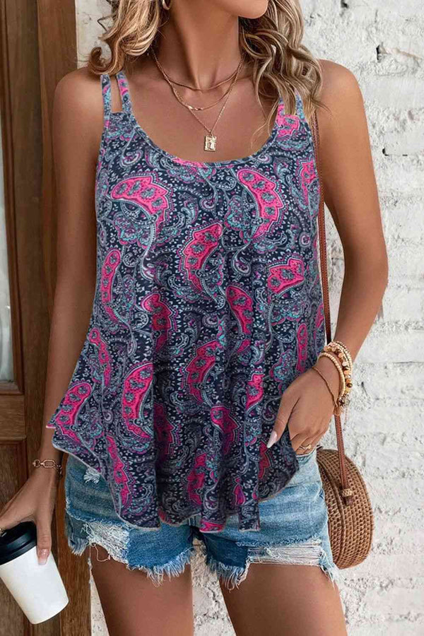 Scoop Neck Double-Strap Cami Hot Pink