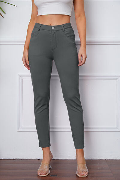 StretchyStitch Pants by Basic Bae Charcoal