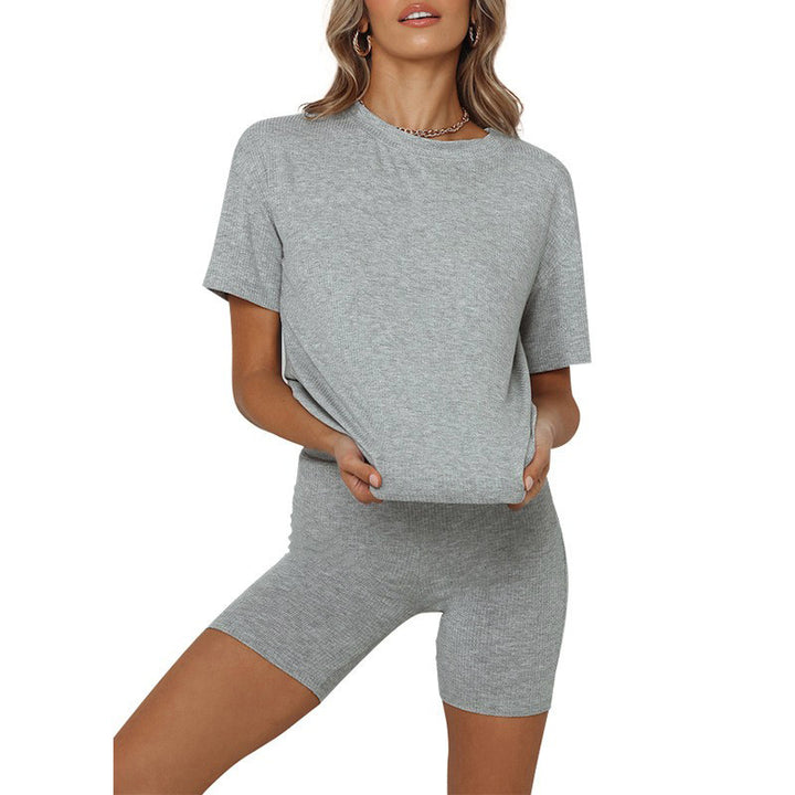 Women's Short Sleeves Pajama Set Home Wear Grey