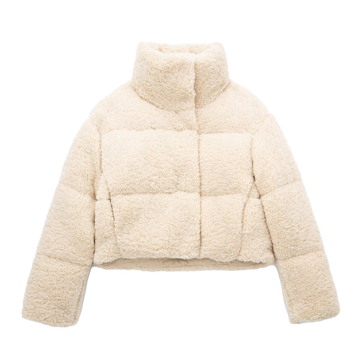 Fashion fleece grain fleece padded jacket jacket Cream