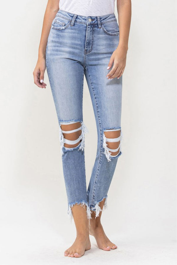 Lovervet Full Size Courtney Super High Rise Kick Flare Jeans Medium
