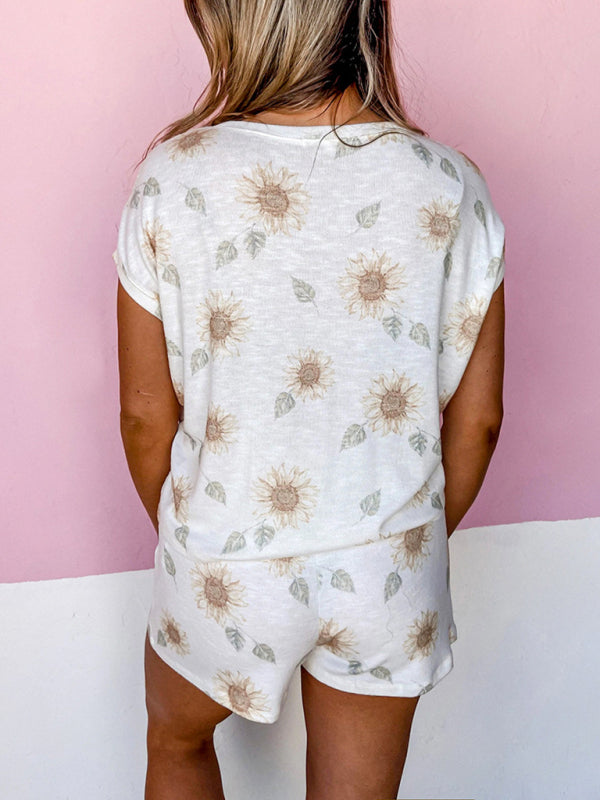 Homewear pajamas fashion print short-sleeved casual suit