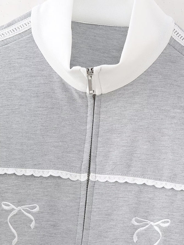 New style lace embroidery decorative sweatshirt jacket